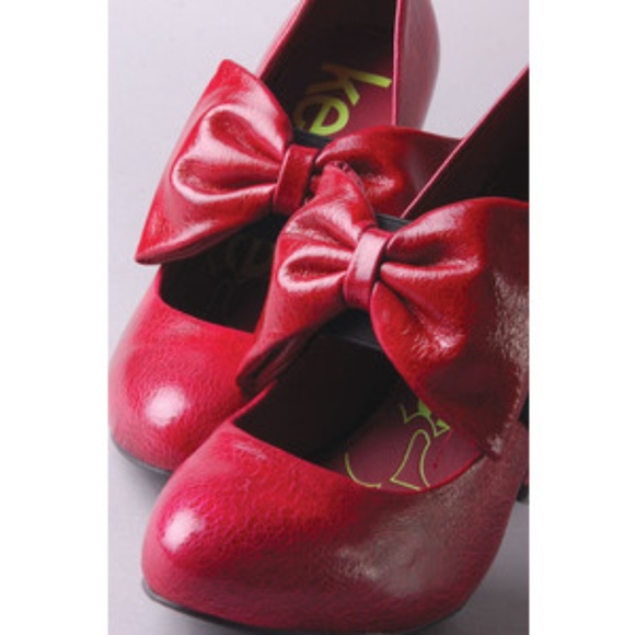 Kensie Girl Shoes - Valentines Day sweetheart red bow pumps heels 8.5
